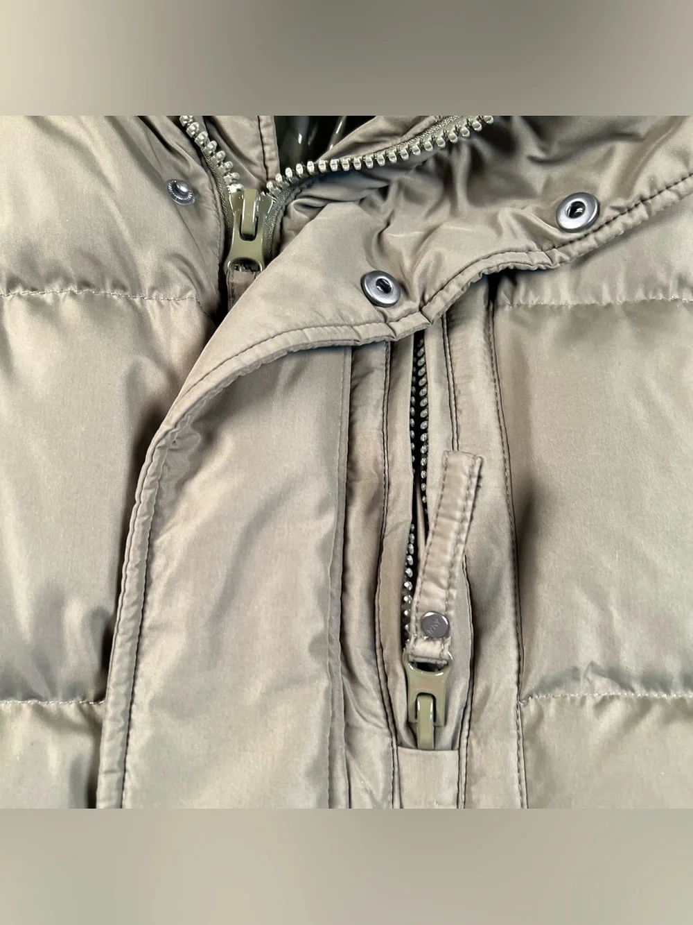 Andrew Marc New York Down Filled Puffer Coat Green Removable Hood Faux Fur XXL